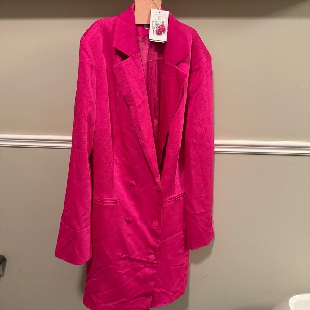 Lucy Paris Fuchsia Double-Breasted Blazer